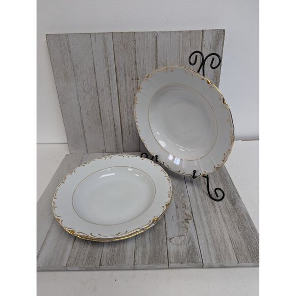 Vintage BOHEMIAN Fine China Set of 2 Dinner Plates Czechoslovakia BOH53 - Picture 1 of 6